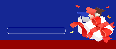 新人注册有礼蓝色简约公众号首图背景