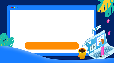 蓝色卡通新媒体写作指南课程封面背景