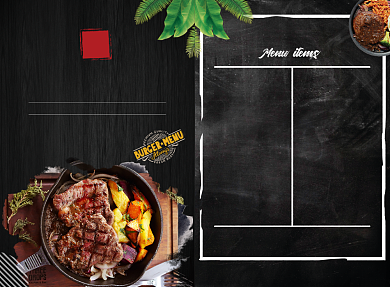 时尚黑色美味牛排西餐背景