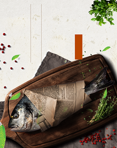 时尚餐饮生鲜腊肉熏鱼食品海报背景