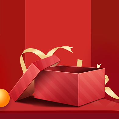 情人节红色丝带礼盒化妆品主图背景