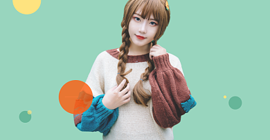 双十二女装毛衣时尚促销海报上新背景