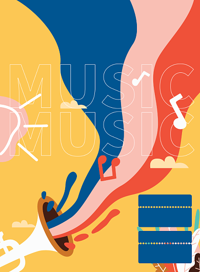 夏日音乐节宣传海报背景