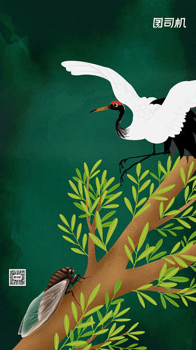 白露中国风传统节日节气手机海报背景