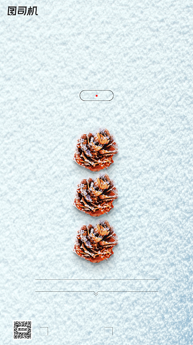 立冬节气摄影图雪地松果简约手机海报背景