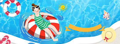 夏季游泳节泳衣促销banner背景