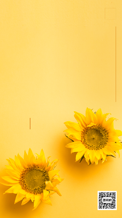 早安向日葵问候日签手机海报背景