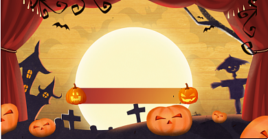 疯狂万圣节电商活动促销打折横版海报背景