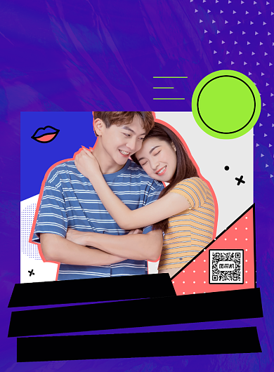 单身派对联谊会紫色创意时尚印刷海报背景