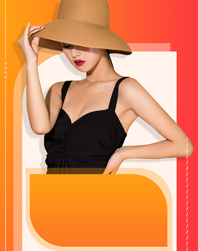 返场季时尚女装竖版海报背景