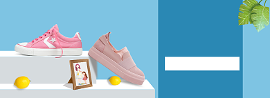 秋季女鞋上新满减促销banner背景