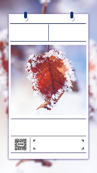 二十四节气大雪简约节气手机海报背景