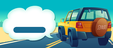 自驾游指南创意卡通公众号首图背景