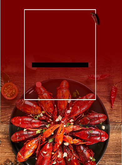 小龙虾促销餐饮美食红色写实宣传单背景