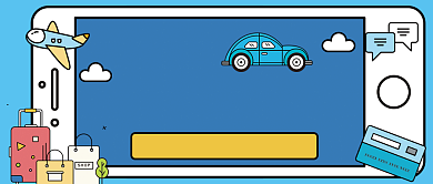 附近旅游攻略手绘卡通公众号首图背景