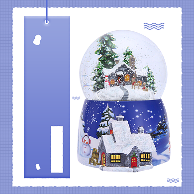 圣诞节音乐水晶球促销手绘主图背景