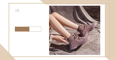 简约英伦风短靴靴子女鞋冬上新活动海报背景