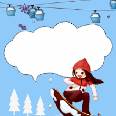 冬季滑雪简约插画公众号次图背景