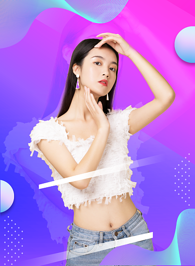 渐变创意大气主播招聘海报背景