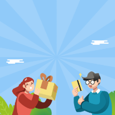 信用卡升级简约插画公众号次图背景