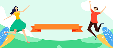 国际青年节绿色卡通新媒体配图背景