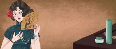 国潮化妆品中国风复古公众号首图背景