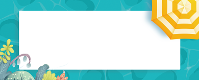 时尚扁平风卡通手绘游泳馆代金券优惠券背景