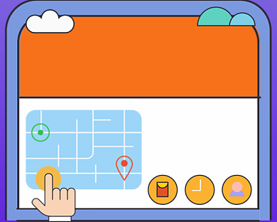 图图导航地图手绘卡通小程序封面背景