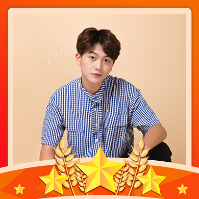 八一建军正能量简约头像框背景