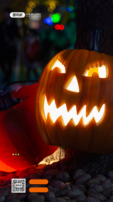 万圣节派对狂欢手机海报背景