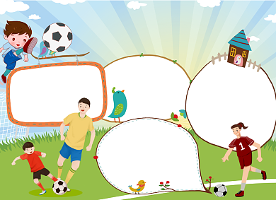 创意卡通体育足球小报背景