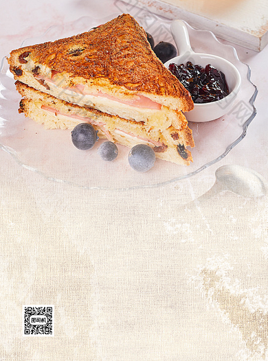 面包店黄色写实宣传单背景