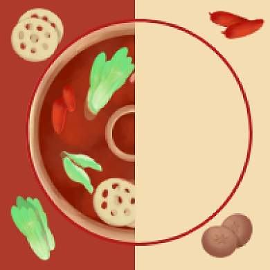 火锅美食手绘插画公众号次图背景