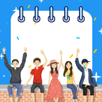 毕业季卡通简约插画公众号次图背景