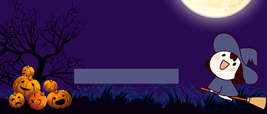 万圣节之夜狂欢节日卡通黑色首图背景