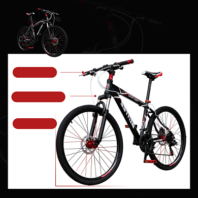 运动户外自行车细节展示简约促销主图背景