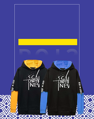 紫色秋上新男装卫衣服装电商海报背景