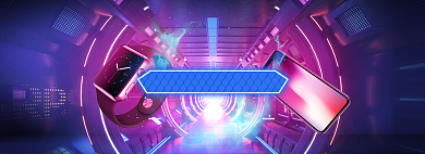 造物新势力数码电子炫酷霓虹banner背景