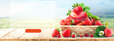 清新草莓水果海报电商banner模板背景