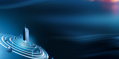 年会蓝色创意跨年企业年度盛典展板背景