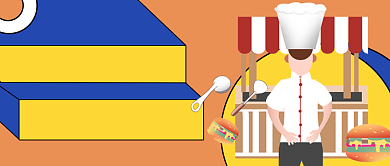 黄色卡通大厨教你做菜公众号首图背景