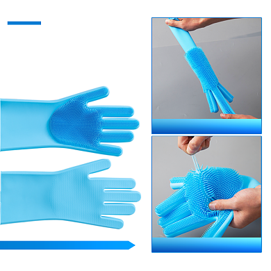 家居厨房魔术家用硅胶手套拉升韧性主图背景