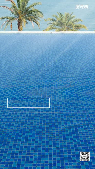 旅游泳池清新问候日签手机海报背景