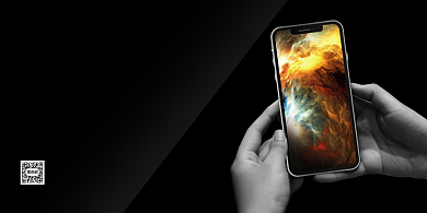 手机新品上市黑色质感简约展板背景