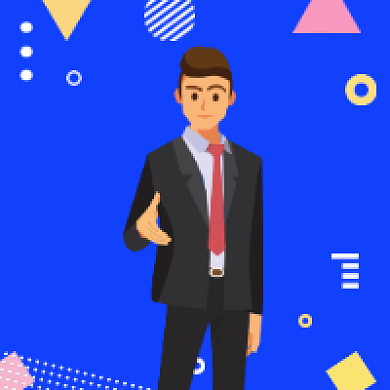 招聘兼职蓝色简约插画公众号次图背景