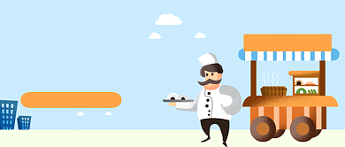 营养早餐手绘卡通公众号首图背景