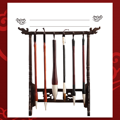 毛笔6件组合套装简约促销主图背景