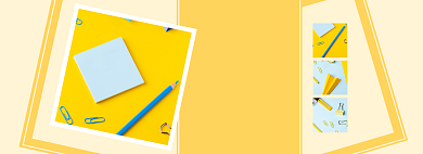 黄色学霸笔记本手账促销海报背景