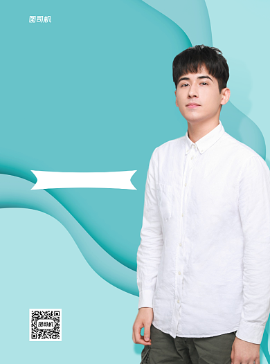 秋装尚新蓝色写实男装营销宣传单背景