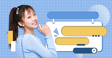 蓝色小清新女装直播海报背景
